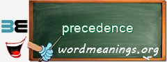 WordMeaning blackboard for precedence